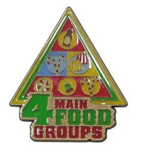 Elf Movie 4 Main Food Groups Lapel Pin Candy Funny Triangle Pyramid
